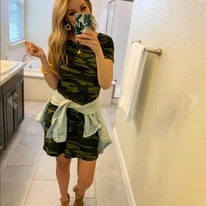 Camouflage Camo Print T-Shirt Dress